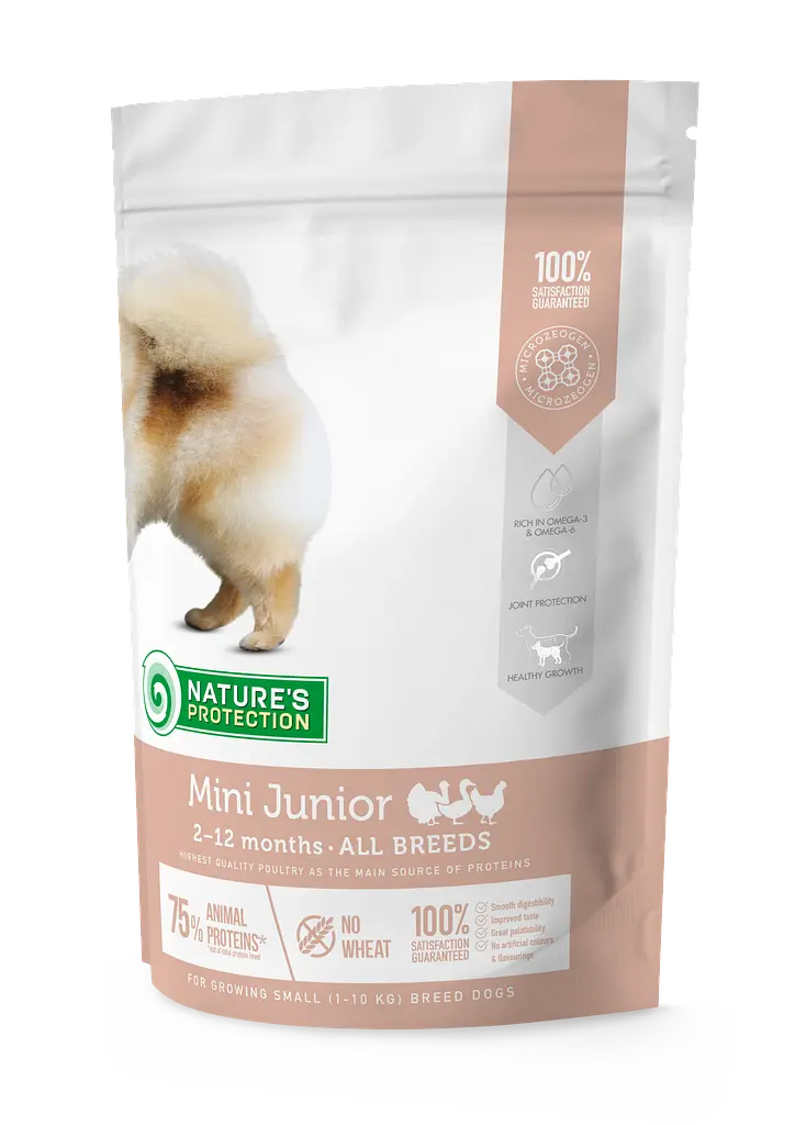 Сухий корм для цуценят малих порід Nature's Protection Mini Junior Small Breeds, 500г