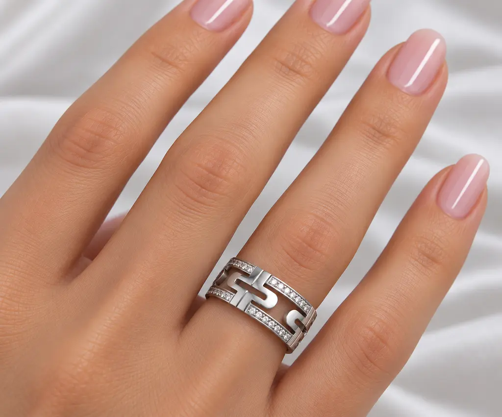 Жіноча обручка Jewellery Continent з білого золота з діамантами 19 (К-0915) - фото 3