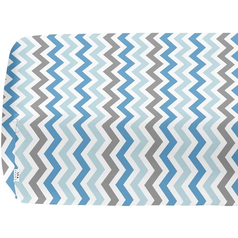 Набір простирадл на резинці Cosas Zigzag & Dots 60х120х12 см (SetSheet_ZigBlueGrey_DropGWhite_120x60) - фото 4