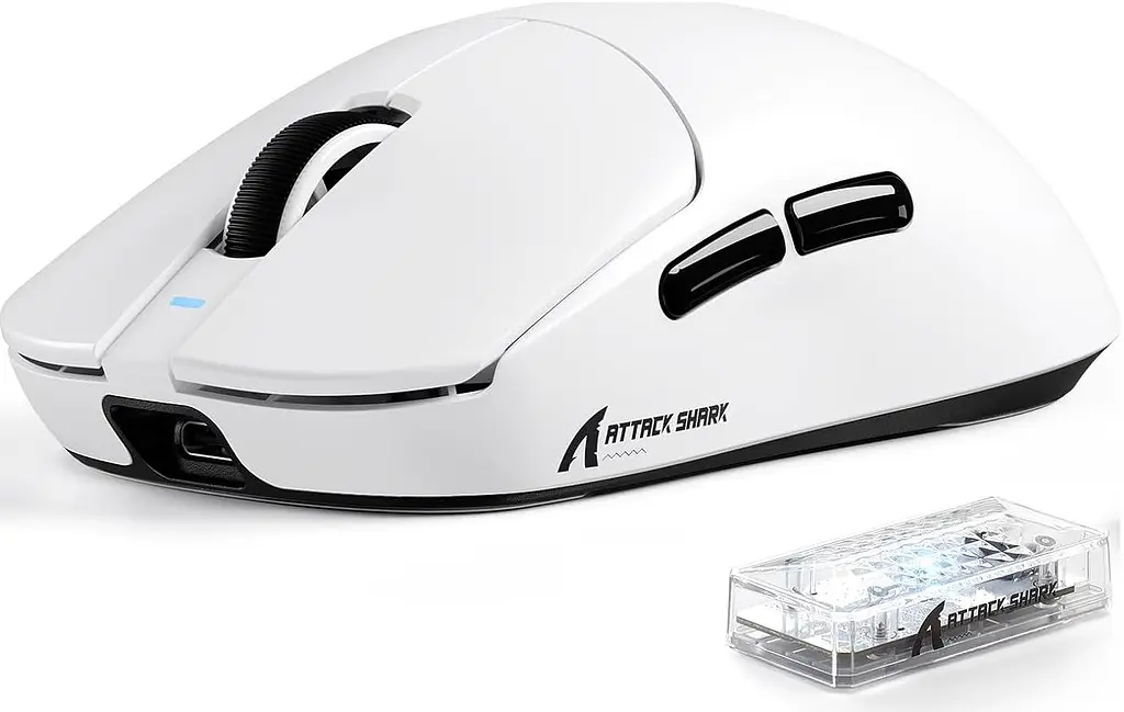 Бездротова миша ATTACK SHARK X8 Ultimate 42000 DPI PAW3950MAX,8K Sensor,Nordic 54L15 Біла - фото 10