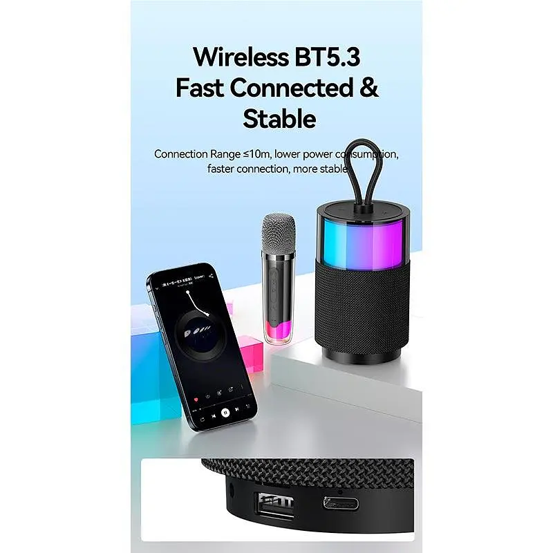Портативна акустика Usams US-YX013 Wireless Speaker with Microphone караоке бездротова - фото 8