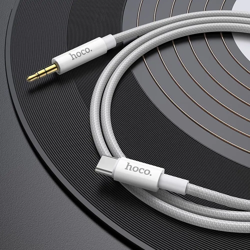 AUX кабель Hoco UPA19 Type-C to Jack 3.5 1 м сріблястий - фото 2