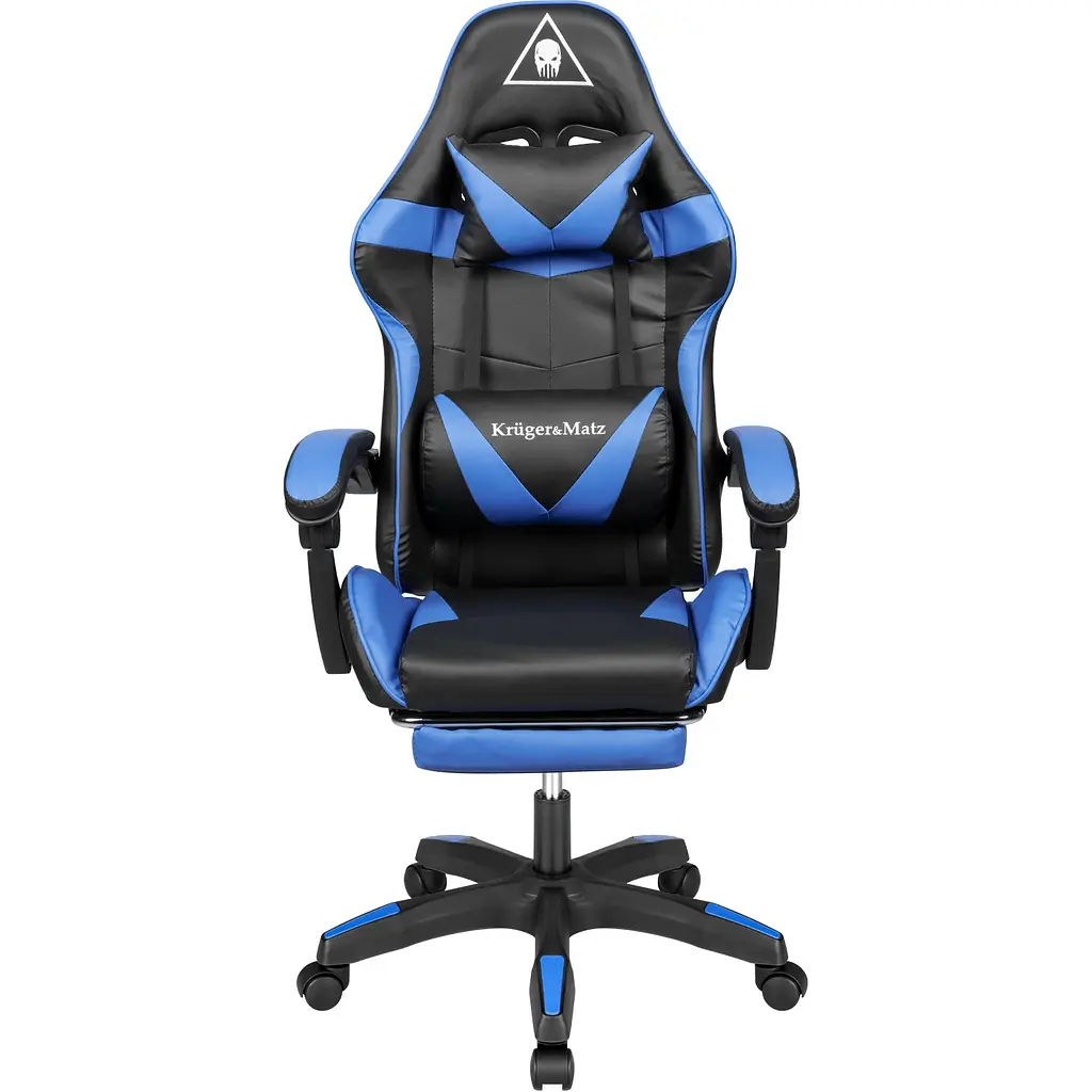Кресло геймерское Kruger&Matz GX-150 с подставкой для ног Black/Blue - фото 3