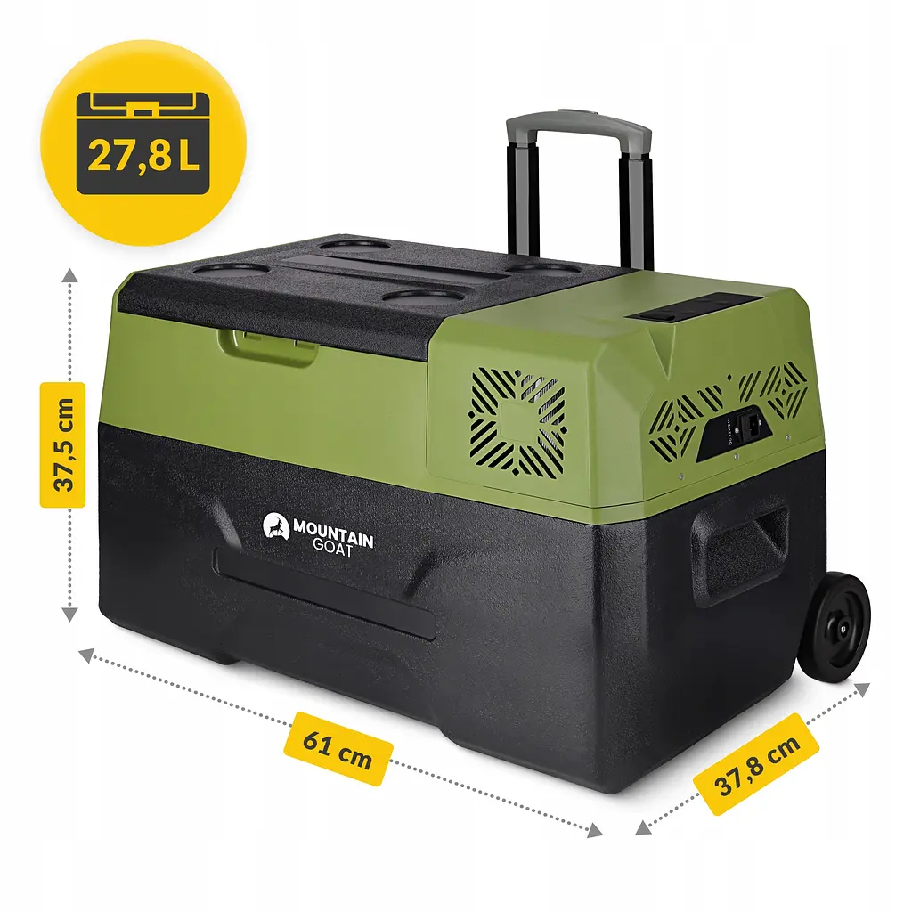 Холодильник туристичний компресорний Mountain Goat XTREME 27.8 л електричний, переносний Black/Olive (P-5905973404884) - фото 8