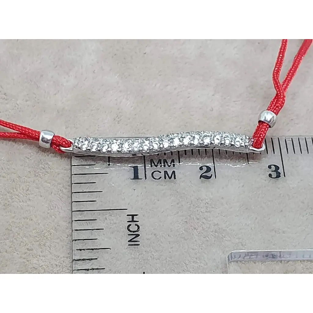 Браслет из текстиля Qvaliz с серебряными вставками и фианитами. 905-00577 18,5 - фото 3