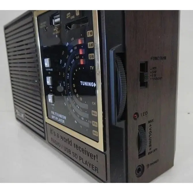 Портативна колонка радіоприймач аналоговий XPRO RX-9933UAR USB SD FM радіо коричнева (lp-91293_640) - фото 3