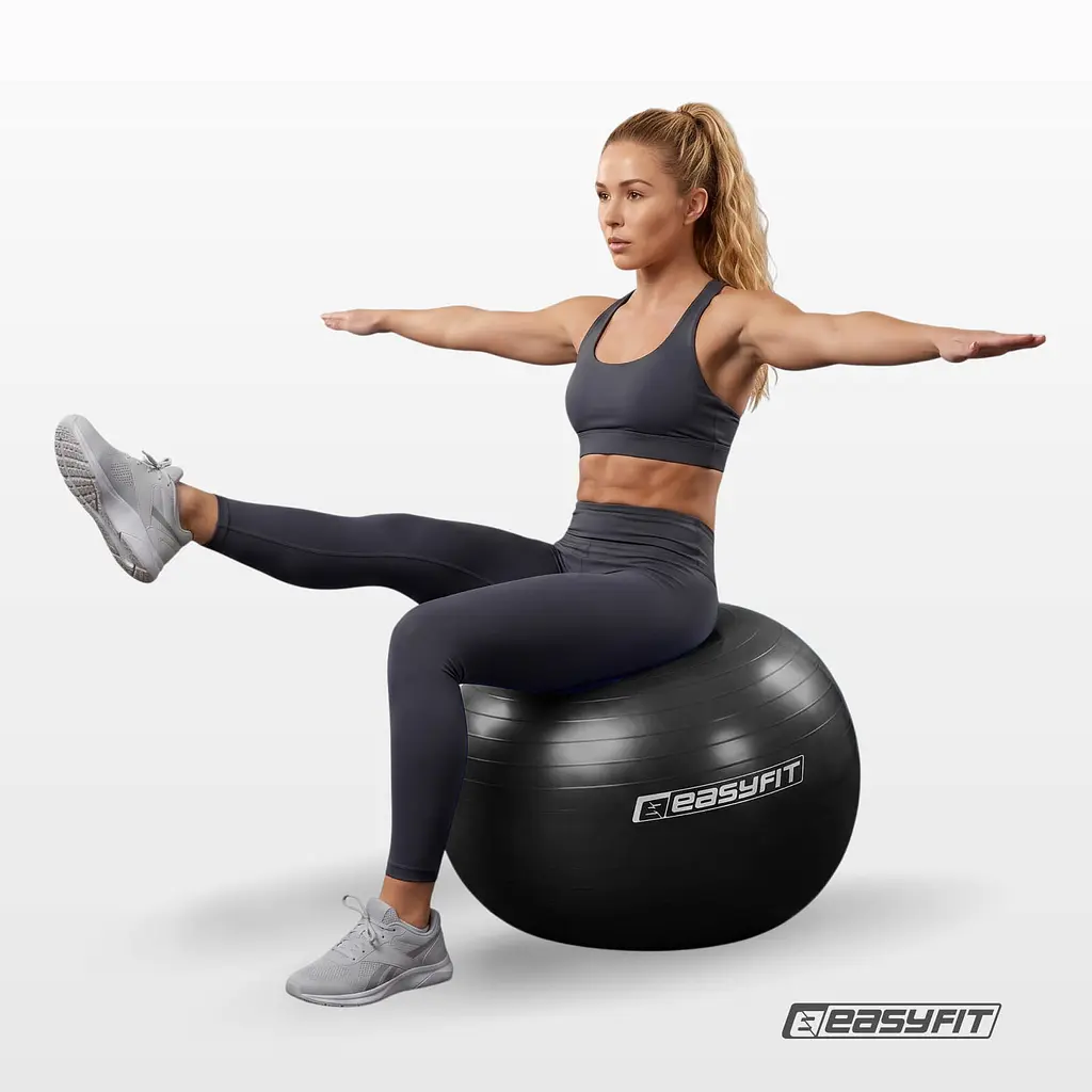 М’яч для фітнесу EasyFit BalanceBall 75 см чорний - фото 2