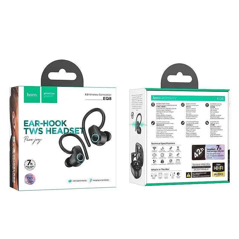 Наушники Hoco Pure joy in-ear true wireless BT headset EQ8 BT5.3, 7/42h - фото 3