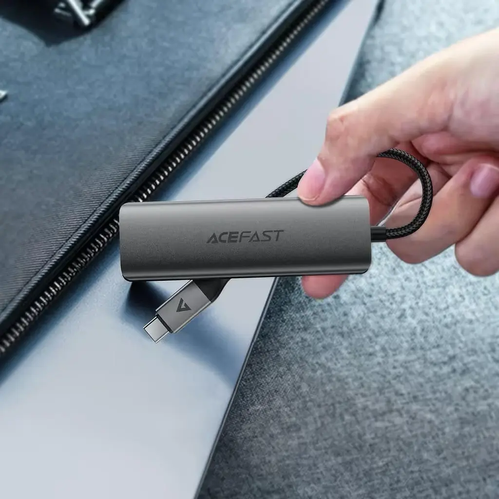 USB-Хаб Acefast J15 3.0 - 4xUSB-A 3.0 1м Black (6974316285908) - фото 5