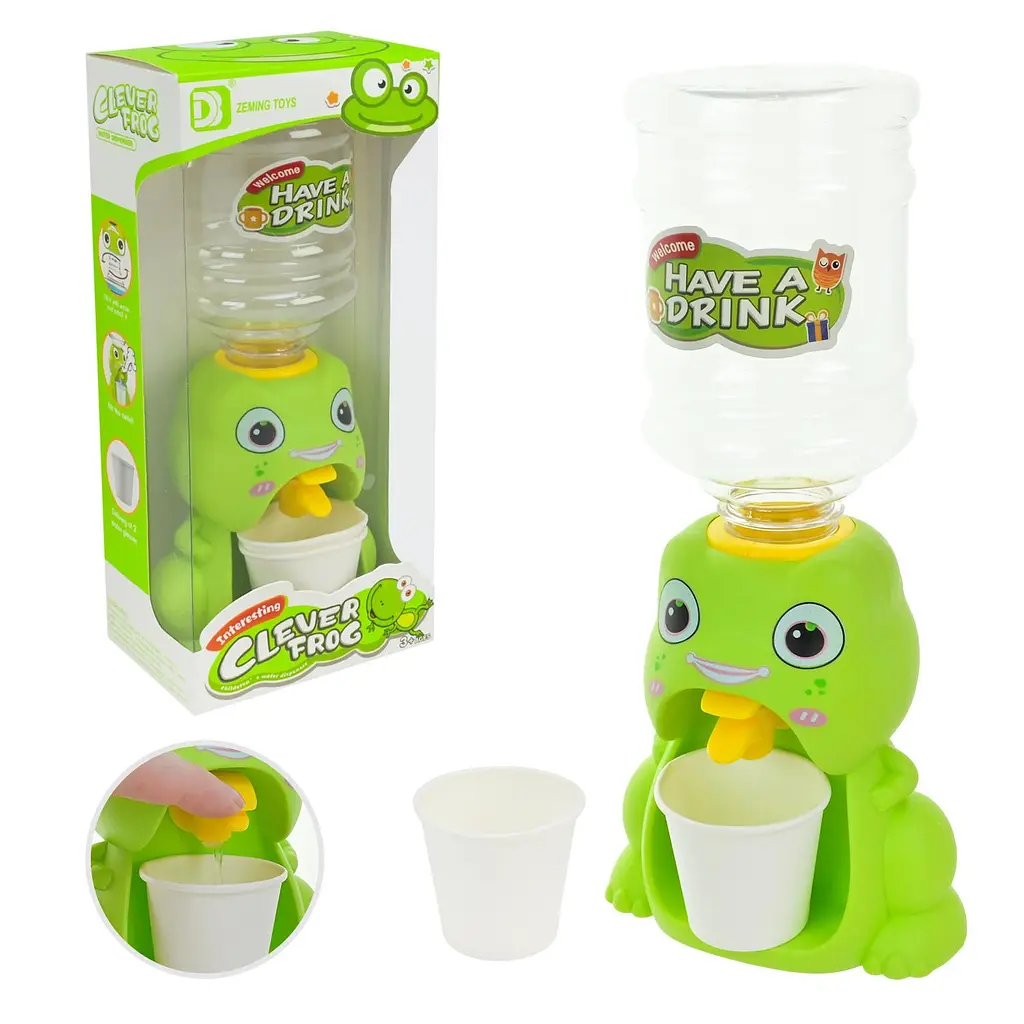 Іграшковий міні-кулер для води Clever Frog у вигляді жаби з резервуаром та склянкою (8073)