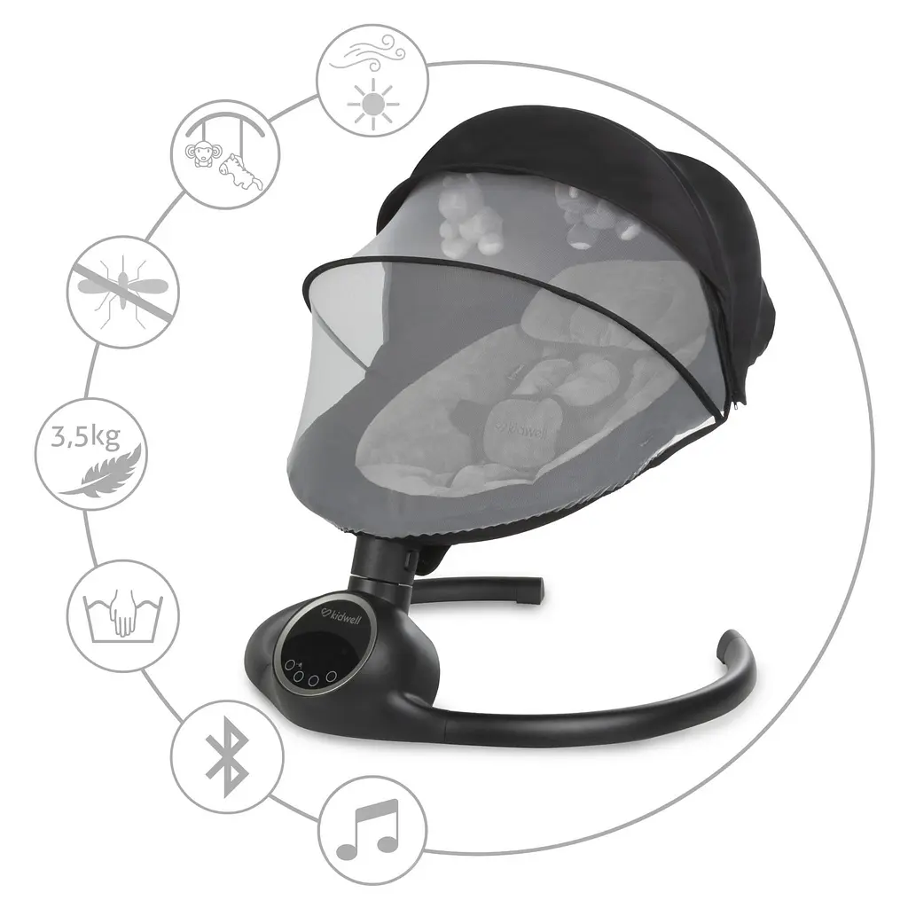 Заколисуючий центр Kidwell 2в1 REVE Black/Silver - фото 7