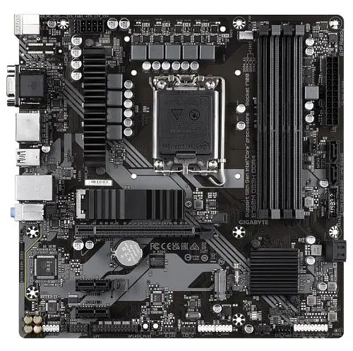 Материнська плата LGA1700, Gigabyte B760M DS3H DDR4, B760, 4xDDR4, Int.Video(CPU), 4xSATA3, 2xM.2, 1xPCI-E 16x 4.0, 2xPCI-E 1x 3. 6xUSB3.2/6xUSB2.0, VGA/HDMI/2xDP, MicroATX - фото 2