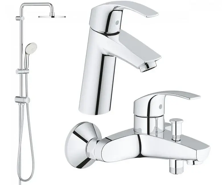Набір змішувачів для ванної кімнати Grohe Eurosmart з душовою системою Tempesta 3в1 30412 - фото 2