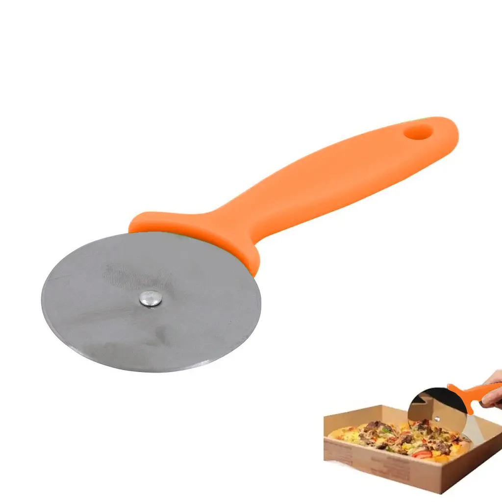 Ніж колесо для піци роликовий 20 см Жовтогарячий, Kitchen Master Помаранчевий 84538