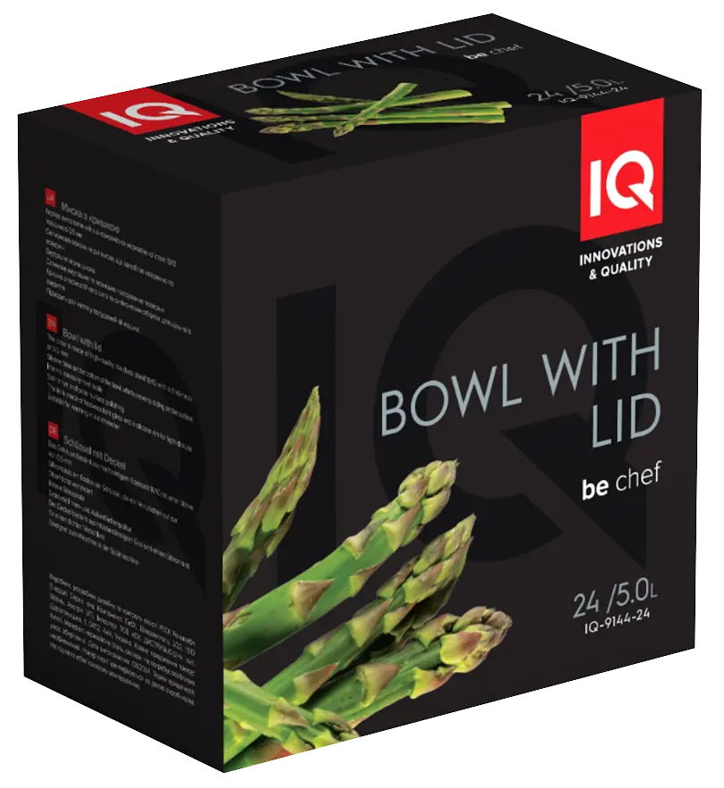 Миска IQ Be Chef 24 см 5.0 л з кришкою срібляста (IQ-9144-24) - фото 6