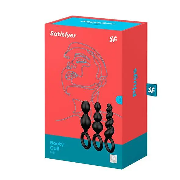 Набор анальных пробок Satisfyer Booty Call, 3 шт, черный - фото 2