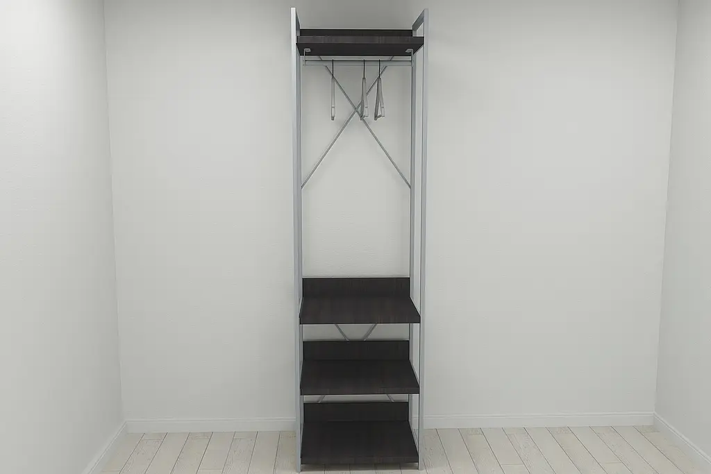 Шафа Гардероб Уні секція 3 серії Конект Ferrum-decor 220x60x50см Сірий метал ДСП Венге Магія 32 мм (FRD-104528) - фото 3