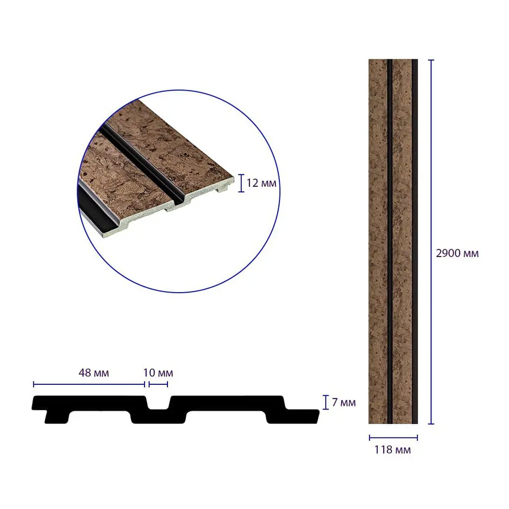 Рейка декоративна Sticker Wall PS 2900х118х12мм Шоколадний мармур SW-00001754 - фото 3