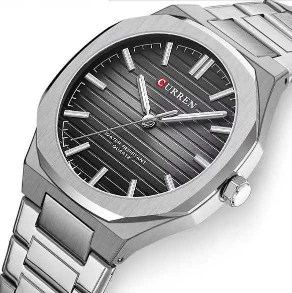 Годинник наручний Curren 8456 Silver Black Silver (18694) - фото 2