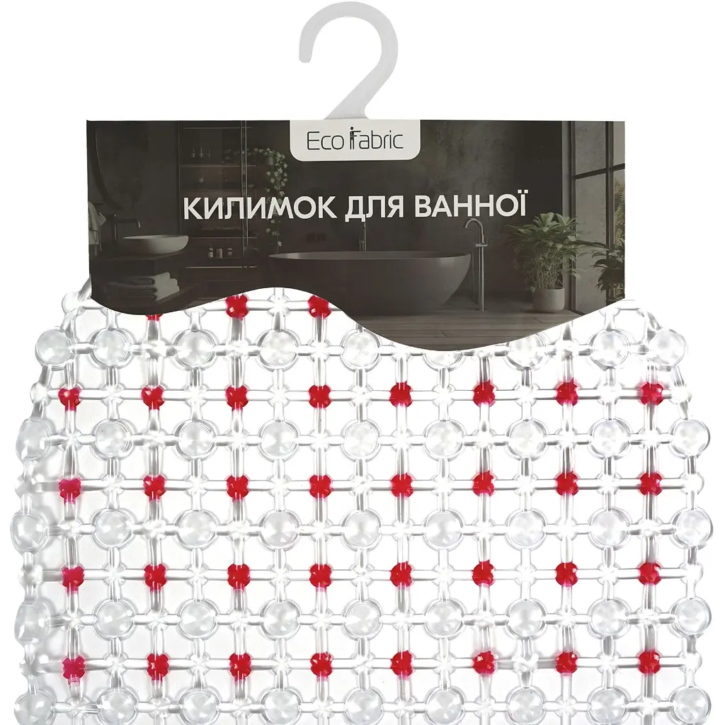 Килимок для ванної Eco Fabric Крапка 63х34 см червоний (6334-003) - фото 5