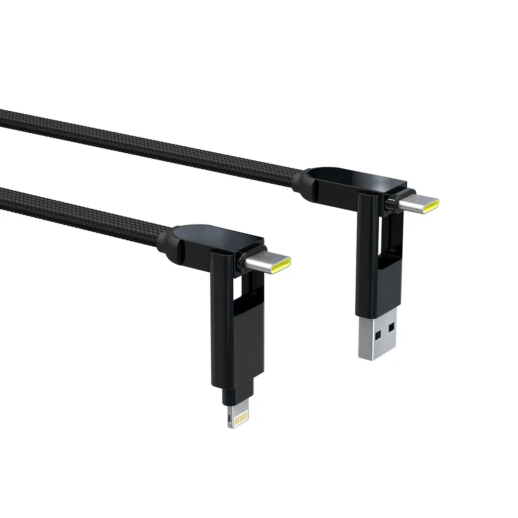 Кабель Rolling Square 6in1, inCharge XL 3 м, чорний (XLL01R) - фото 2