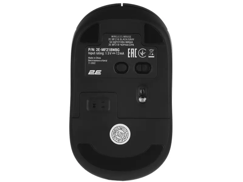Миша 2E MF218 Silent WL BT Black/Gray (-MF218WBG) - фото 2