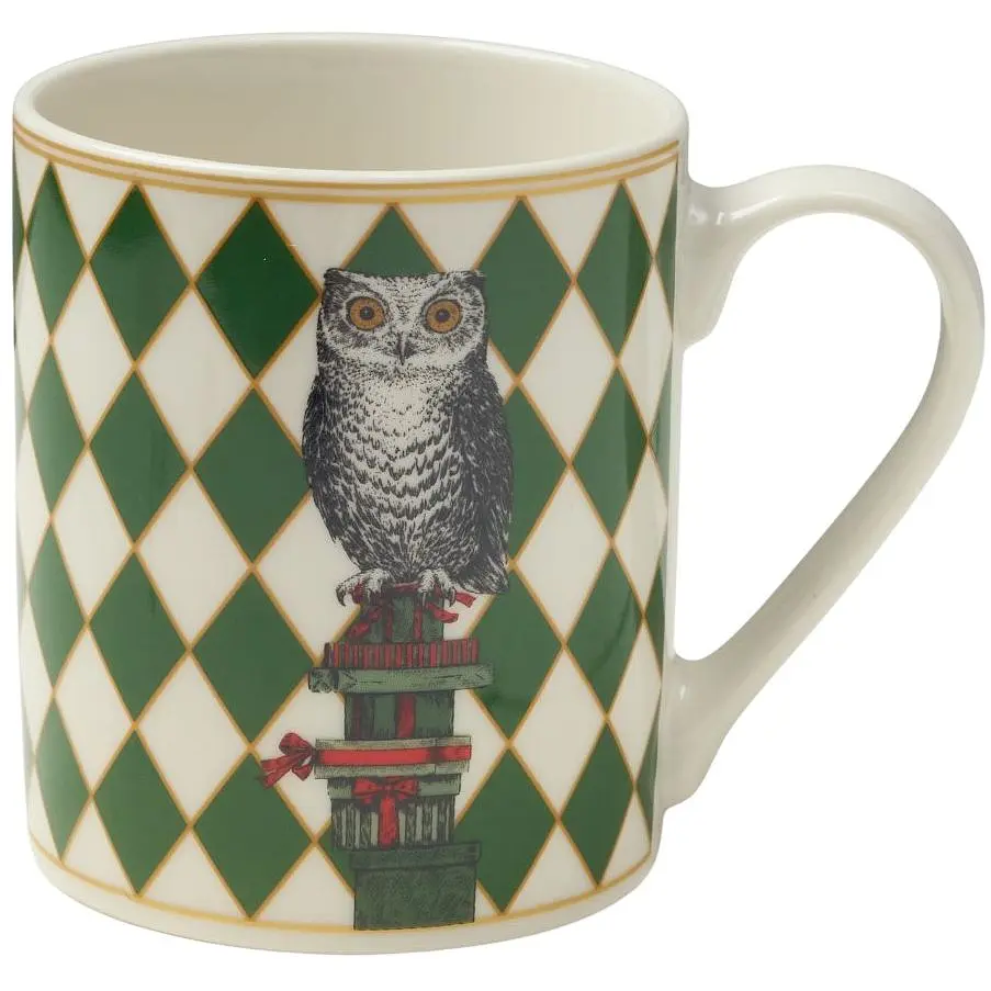 Чашка MBM HOME Graphic Ritual 340 мл зелено-біла (KP-156 GREEN/WHITE)