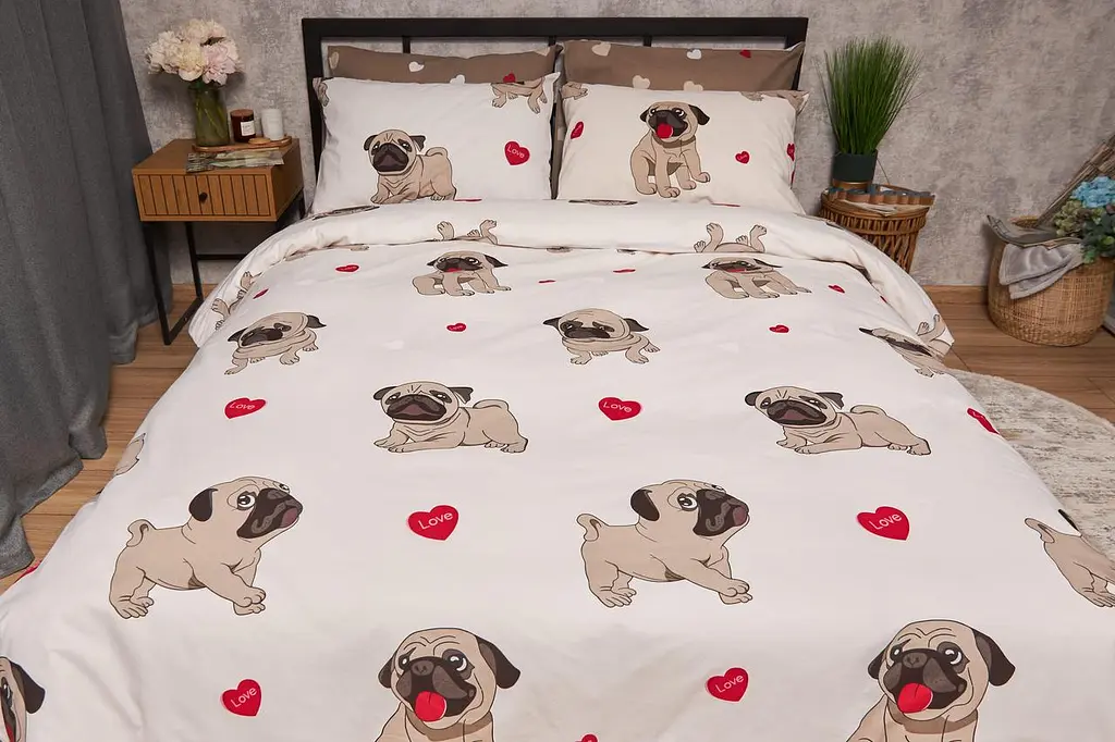 Підковдра Moon&Star Бязь Gold Люкс Bulldog Love Двоспальна 175x210 см - фото 2