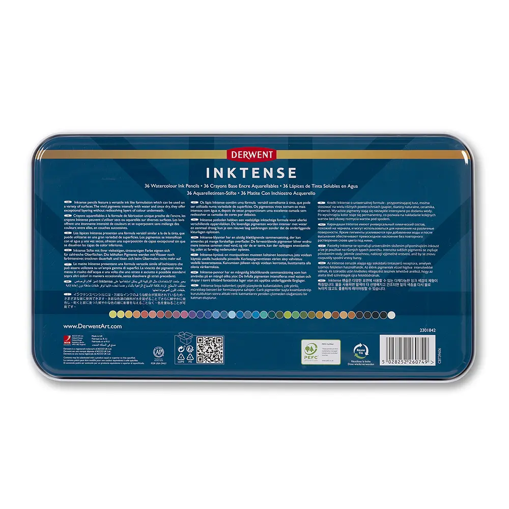 Чорнильні олівці Inktense 36 кольорів Derwent - фото 2