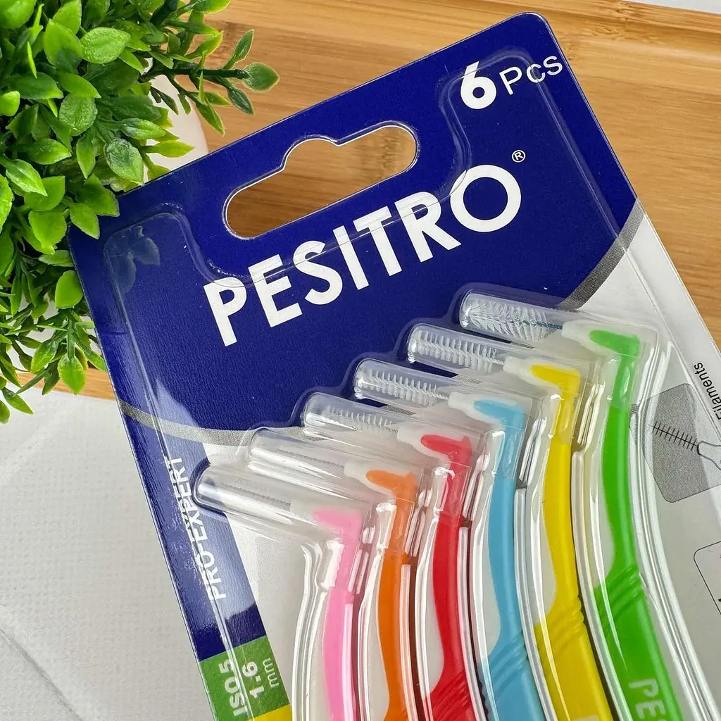 Набір міжзубних йоржиків Pesitro L-Type MIX (від 0.6 до 1.6 мм), 6 шт - фото 2