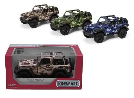 Металлический инерционный джип Jeep Wrangler Military Open Top 5", открывающиеся двери (В ассортименте) - фото 2