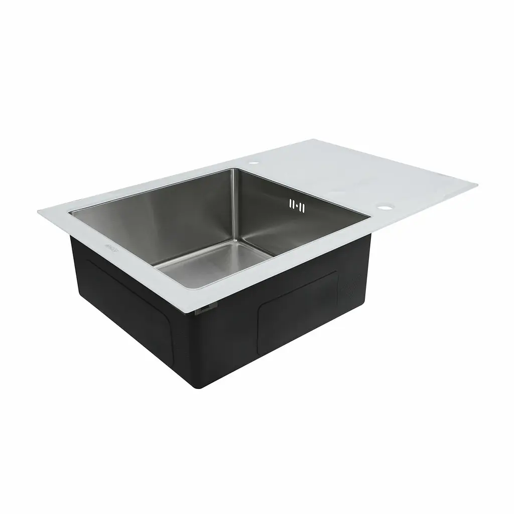 Кухонная мойка Platinum Handmade White Glass 780x510x200, Белый - фото 4