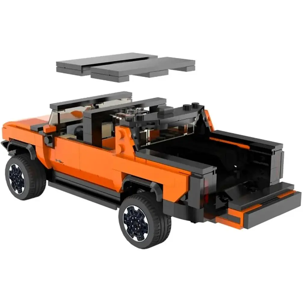 Машинка-конструктор Rastar Bricks Hummer EV 1:30 помаранчевий - фото 3