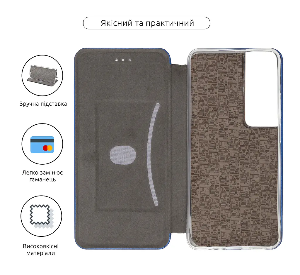 Чехол-книжка для Realme C65 4G, G-Case, синий, кожаный чехол-книжка из экокожи (PU) и TPU, с магнитом, с подставкой и вместительным кардхолдером, противоударный, защита всего корпуса, ArmorStandart (ARM77875) - фото 3