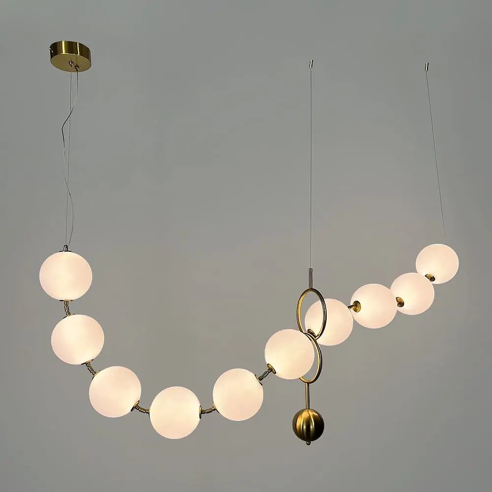Светодиодный светильник PEARLIES на 10 белых шаров длиной 195 см Line F | Ст. MBJ9-1950 (D150-10) - фото 4