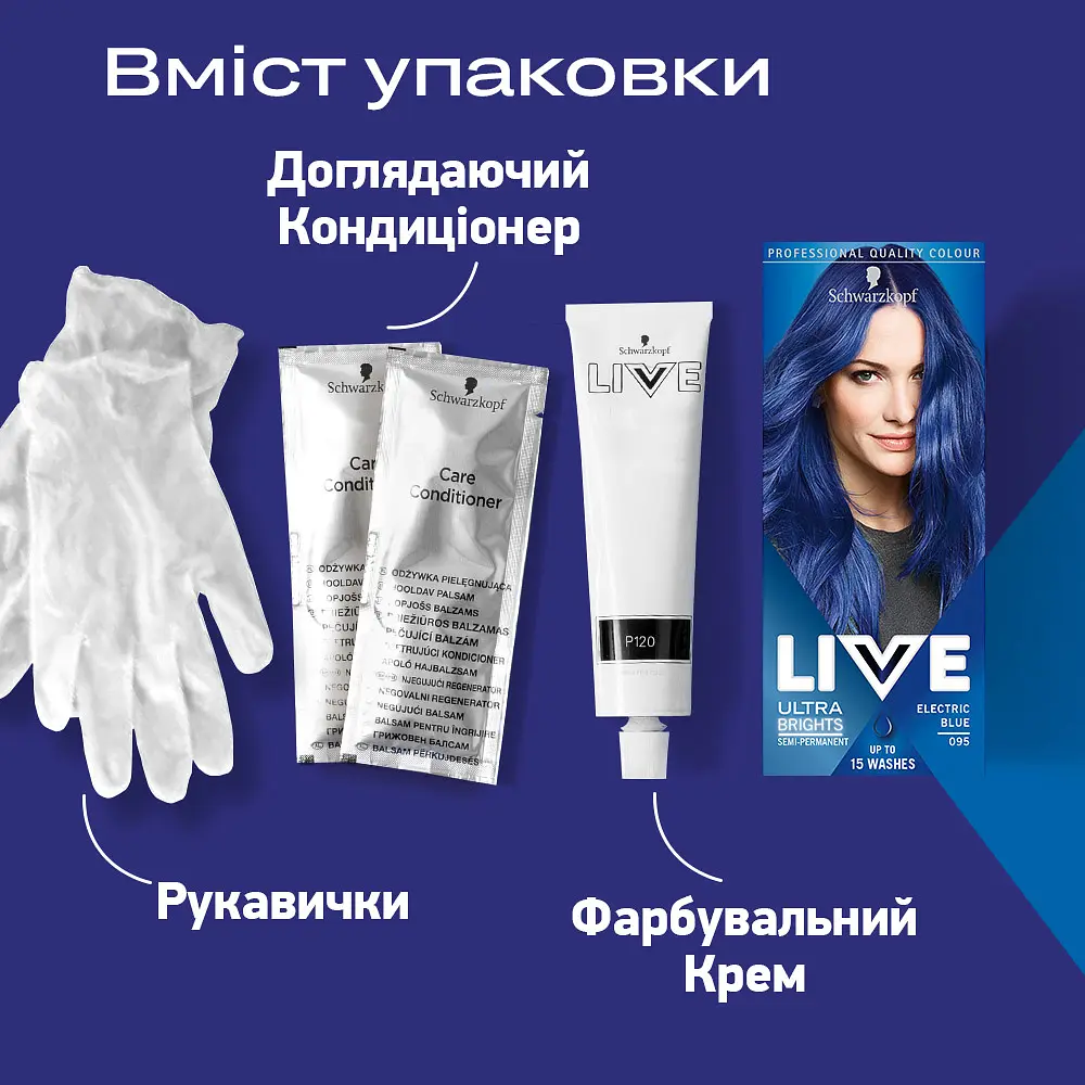 Фарба для волосся Schwarzkopf Live Ultra Brights 095 Electric Blue  - фото 4