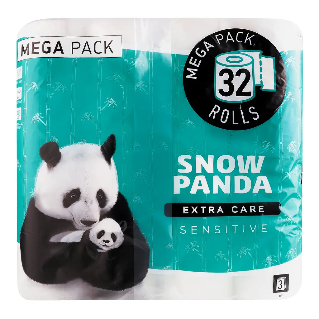 Уценка. Туалетная бумага Сніжна Панда Extra Care Sensitive, 32 рулона - фото 8