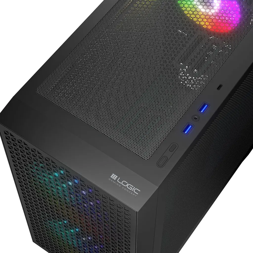Корпус LogicConcept DART PRO ARGB MINI BLACK MESH fans 3x120 мм без БЖ mATX (AM-DART-PRO-ARGB-10) - фото 3