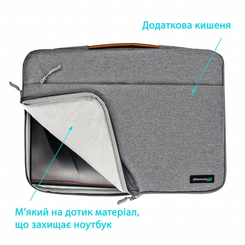 Чохол до ноутбука Grand-X 15'' SLX Grey (SLX-15G) - фото 4