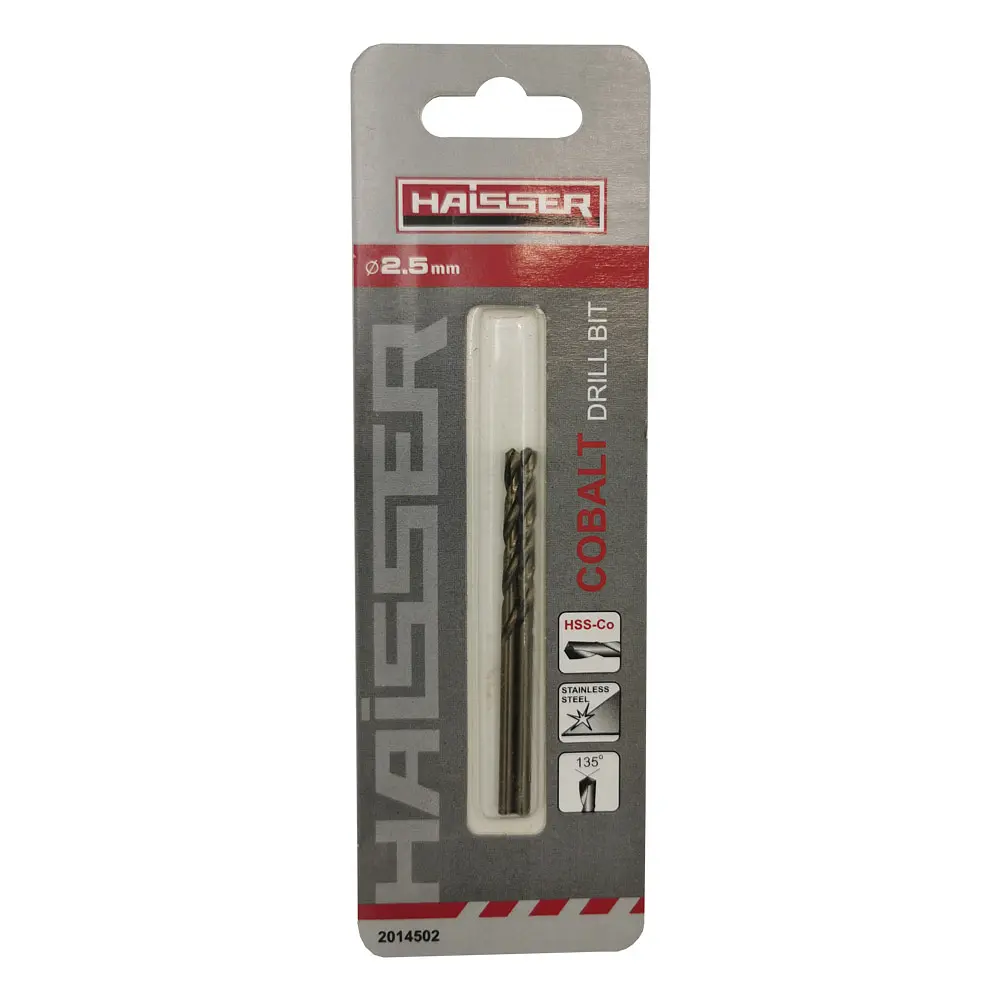 Свердло по металу HSS-Co - 2.5х30х57 мм COBALT DIN 338 Haisser Industrial