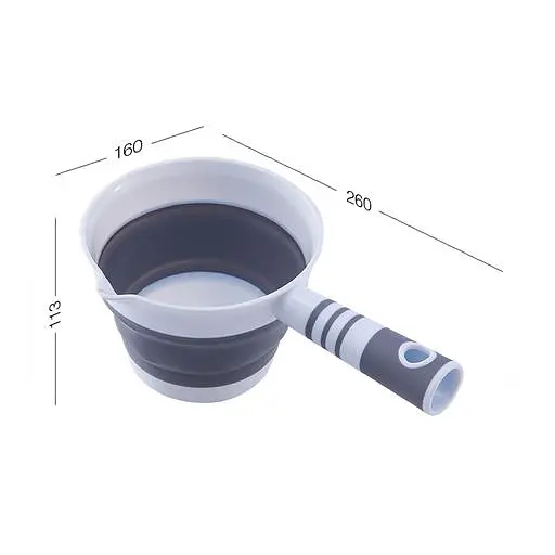 Ковш складной MBM My Home KP-77 1.3 л, бело-серый (KP-77 WHITE/GRAY) - фото 2