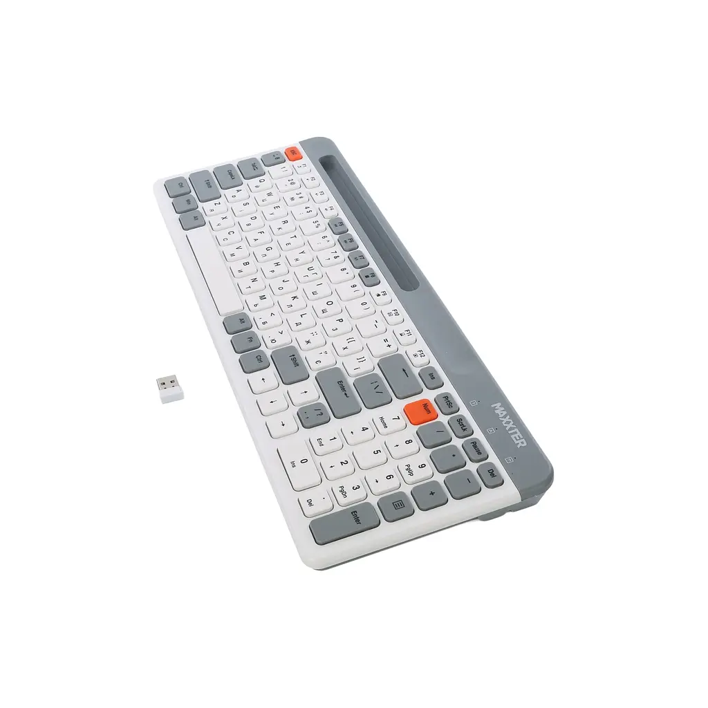 Клавіатура Maxxter KBW-02G-UA Wireless Grey (KBW-02G-UA) - фото 4
