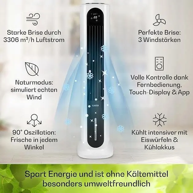 Мобильный кондиционер вентилятор Klarstein Polar Tower Smart 4-in-1 (10035830) - фото 3