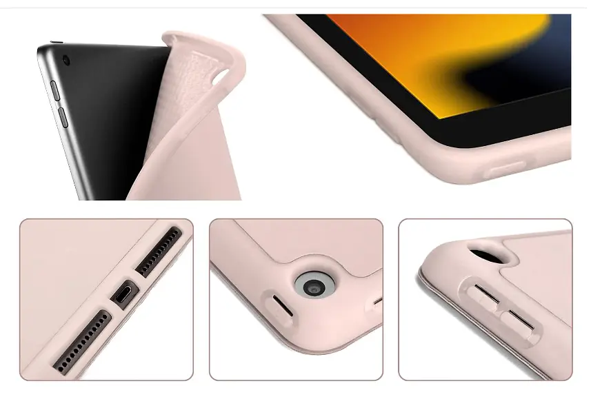 Чехол-книжка CDK для Apple iPad 10.2" 9gen 2021 экокожа/силикон Smart Case cлот cтилус (011189) pink sand - фото 3