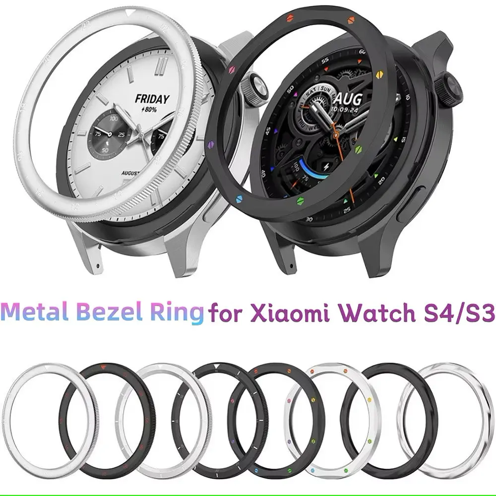 Безель металлический Sikai для смарт-часов Xiaomi Watch S3/S4 Black-multicolor + защитное стеклоSikaiSikai - фото 9