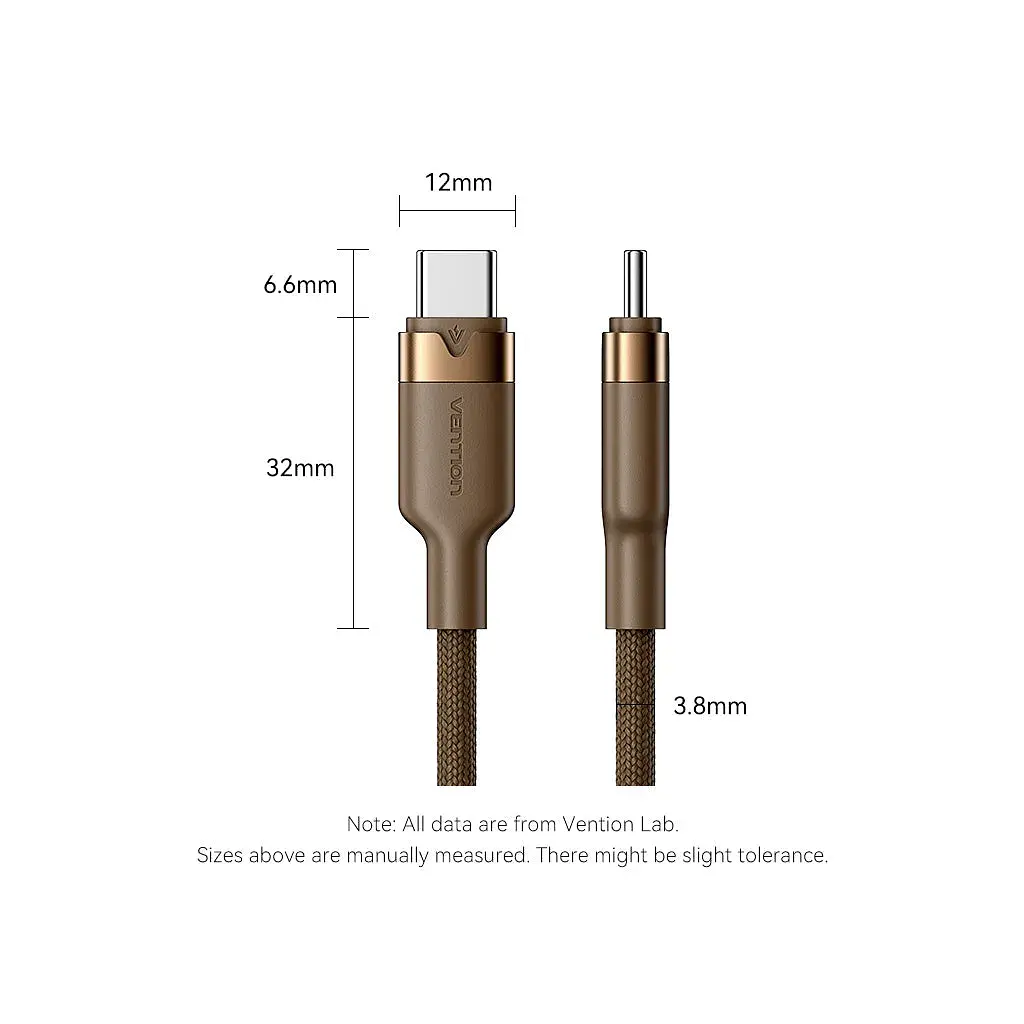 Дата кабель USB-C to USB-C 1.0m 3A aluminum gold Vention (TRDJF) - фото 11