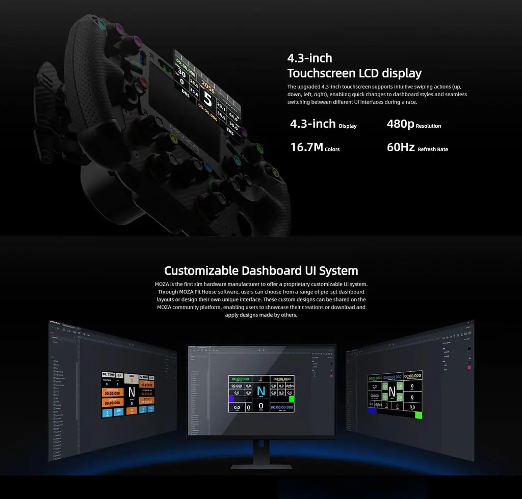 Руль MOZA Racing FSR V2 Formula for PC Экран 4.3" RGB - фото 11