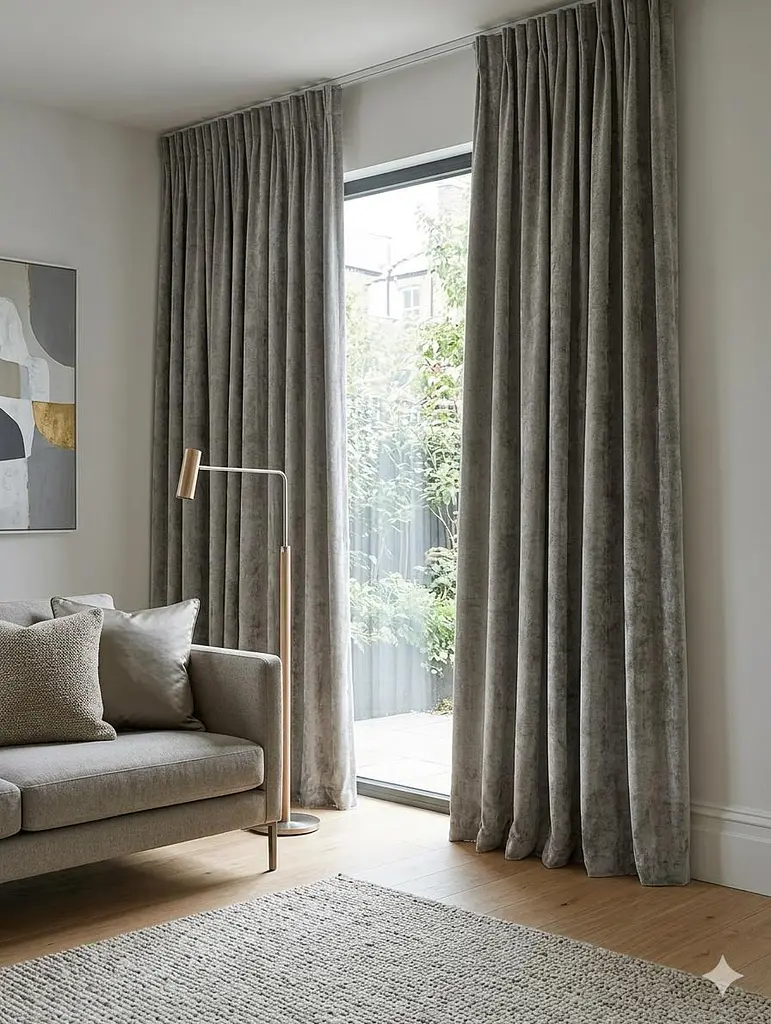 Комплект штор льон мармур двосторонній сіро-бежевий 2 шт 300х250