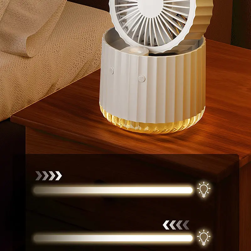 Настольный вентилятор Rapid Cooling 3in1 с водяным охлаждением и подсветкой 1200 mAh White - фото 7