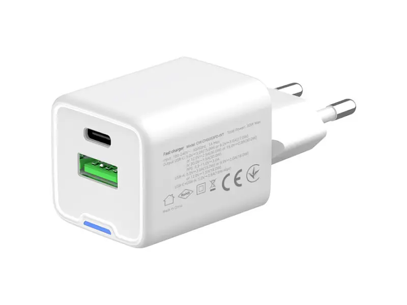 Мережевий зарядний пристрій ColorWay GaN Mini 30 W White (CW-CHS053PD-WT) - фото 2